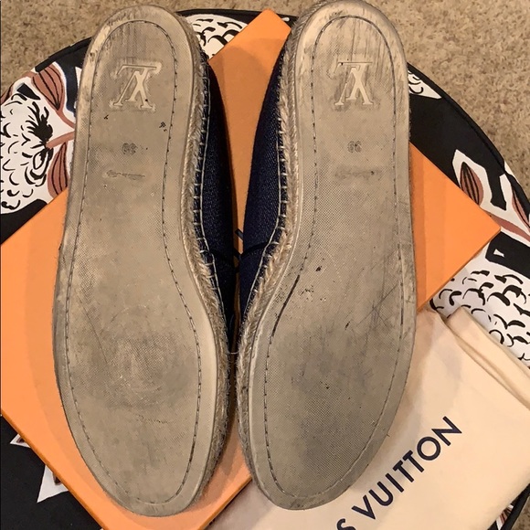 ❌SOLD❌on Ⓜ️ LV Denim Blue Espadrilles Flats - Picture 5 of 8